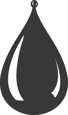 Silhouette water droplet black color only
