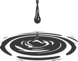 Silhouette water droplet black color only vector