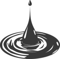 Silhouette water droplet black color only vector