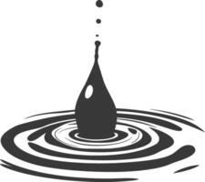 Silhouette water droplet black color only vector