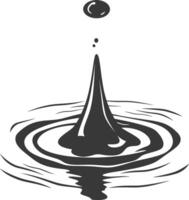 Silhouette water droplet black color only vector