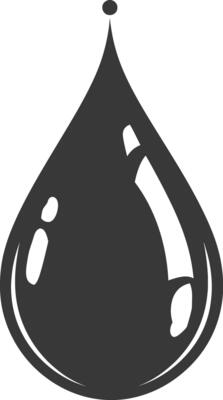 Silhouette water droplet black color only