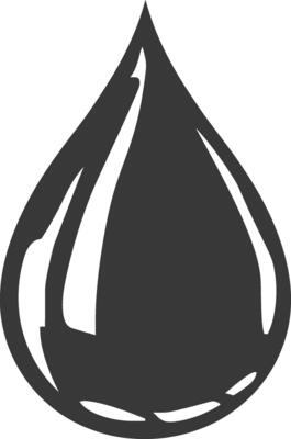 Silhouette water droplet black color only