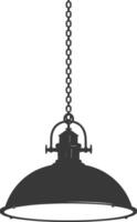 silueta Clásico colgando lámpara industrial estilo negro color solamente vector