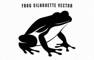 Frog Silhouette black Clipart isolated on a white background vector