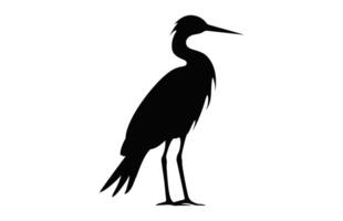 Snowy Egret Bird Silhouette Clip art, Egret black Silhouette vector