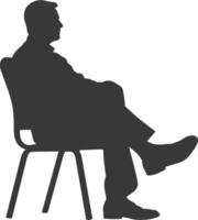 Silhouette man sitting in the chair black color only vector