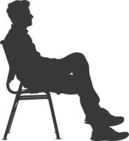 Silhouette man sitting in the chair black color only vector