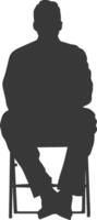 Silhouette man sitting in the chair black color only vector