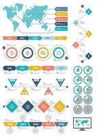 Bundle vintage infographic elements data visualization illustration design template. Can be used for steps, business processes, workflow, diagram, flowchart timeline marketing icon, retro infographics vector