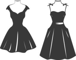 Silhouette women dresses black color only vector