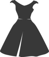 silueta mujer vestidos negro color solamente vector