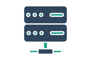 shared server icon. icon related to information technology. solid icon style. technology element illustration vector