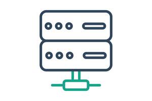 shared server icon. icon related to information technology. line icon style. technology element illustration vector