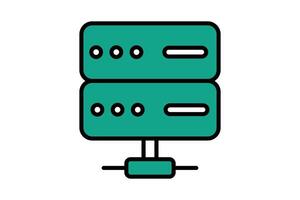 shared server icon. icon related to information technology. flat line icon style. technology element illustration vector