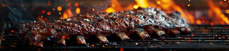 Sizzling Spit-Roasted Cow Ribs, Irresistible BBQ Delight photo