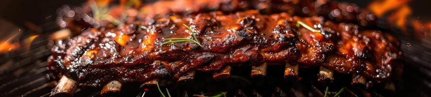 Sizzling Spit-Roasted Cow Ribs, Irresistible BBQ Delight photo