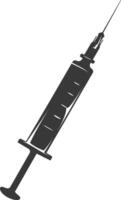 Silhouette medical syringe black color only vector