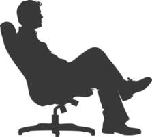 Silhouette man sitting in the chair black color only vector