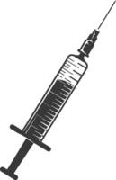 Silhouette medical syringe black color only vector