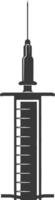 Silhouette medical syringe black color only vector