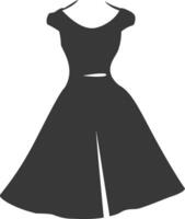 silueta mujer vestidos negro color solamente vector