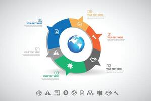 circulo infografía modelo para negocio. vector