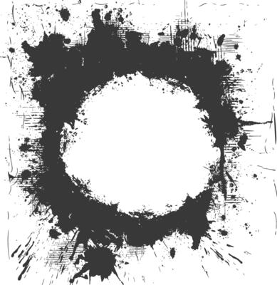 Silhouette dirty texture border black color only