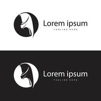 Simple Muslim clothing hijab logo design minimalist black silhouette vector