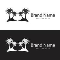 Coconut tree logo design template palm tree silhouette illustration summer beach sea plant vector