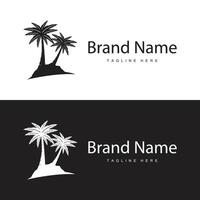 Coconut tree logo design template palm tree silhouette illustration summer beach sea plant vector