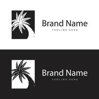 Coconut Tree Logo Design, Beach Plant, Palm Tree Summer, Illustration Template vector