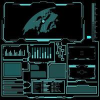 Abstract technology hud futuristic interface control panel, design. Control panel abstract Technology black background, vector