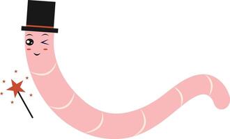 Illustration of Earthworm Cartoon Character. vector