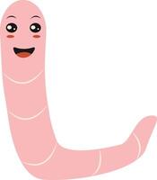 Illustration of Earthworm Cartoon Character. vector