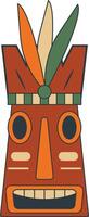 Hawaiian Tiki Mask in Flat Design. Isolated Illustration vector