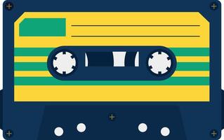 Retro Cassette Tape in Classic Design and Shape. Vintage Audio Tape. Isolated Icon vector