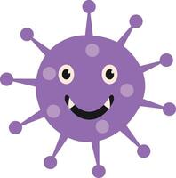 Cute Bacteria and Virus Character. Flat Cartoon Illustration on White Background. vector