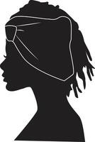 Black Women's History Month. Side View Silhouette of Women's Head. Flat Style Illustration vector