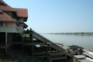 trade from Thailand to Laos over the Mekong River photo