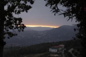 sunset in the mountains of spain photo