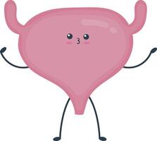 Cute Cartoon Human Anatomy Internal Organs Character on White Background. Flat Style Illustration. vector