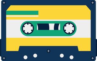 Retro Cassette Tape in Classic Design and Shape. Vintage Audio Tape. Isolated Icon vector