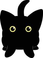 International Cat Day Silhouette. Illustration of Black Cute Cat. Isolated on White Background. vector