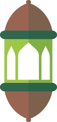 Ramadhan Kareem Lanterns Icon. Flat Cartoon Illustration.