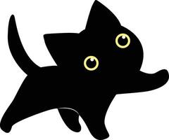 internacional gato día silueta. ilustración de negro linda gato. aislado en blanco antecedentes. vector