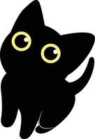 International Cat Day Silhouette. Illustration of Black Cute Cat. Isolated on White Background. vector