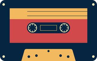 Retro Audio Record Tape. Vintage Music Cassette in Flat Style. Isolated Illustration. vector