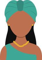 African Woman Avatar with Portrait Style. Illustration on White Background. vector