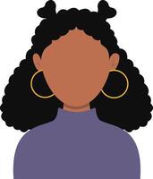 African Woman Avatar with Portrait Style. Illustration on White Background. vector